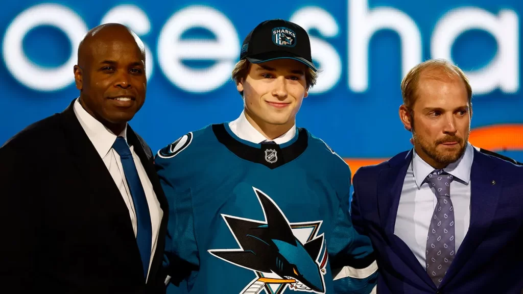 Macklin Celebrini at the NHL draft