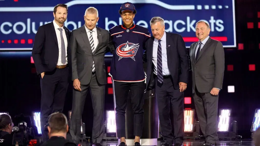 Caydon Lindstrom at the NHL Draft.