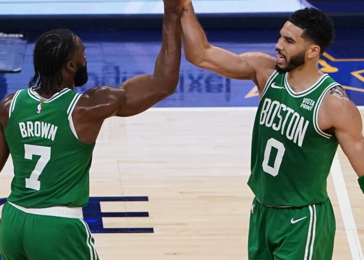 Celtics' Jaylen Brown and Jayson Tatum.