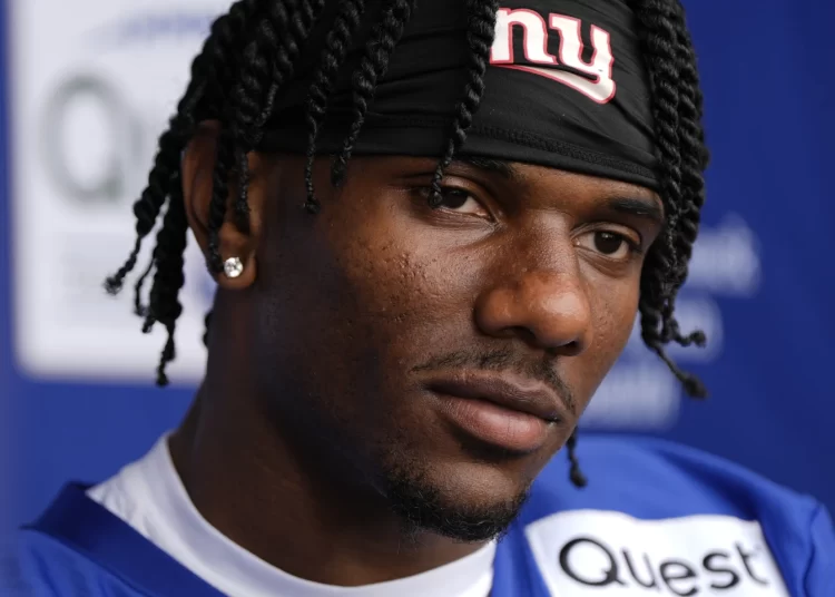 Giants rookie wide receiver Malik Nabers. Julia Nikhinson, AP Photo