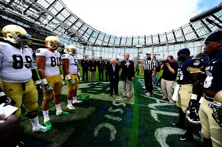 Notre Dame and Navy in Ireland.